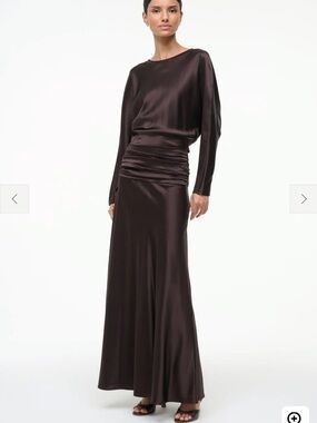 staud pearl sequin dress STAUD, Pearl Sequin Puff-Sleeve Maxi Dress NWT Size XS